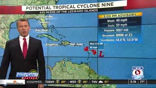 Tropical disturbance has Florida in its cone -- 5 p.m. advisory