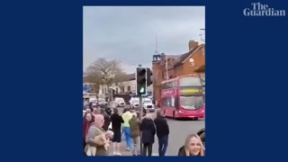 Protesters in Belfast hijack bus and set it on fire