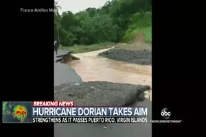Dorian inundates Martinique with rains washing away roads