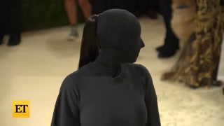 Met Gala 2021- Kim Kardashian Shows Up in Head-to-Toe Black Bodysuit
