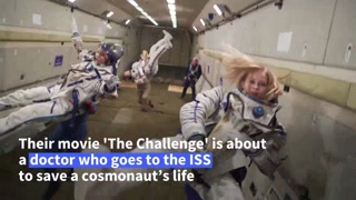 Zero Gravity Training by Russian Movie Space Crew Prior to ISS Launch