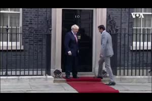 British PM Johnson Greets Emir of Qatar at 10 Downing Street