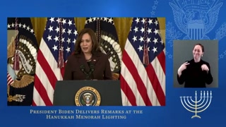Kamala Harris Speaks At White House Hanukkah Menorah Lighting Ceremony