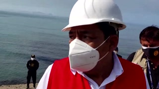 Oil spill turns Peru beach black after Tonga eruption