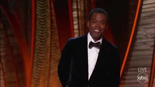 Will Smith punches Chris Rock after he jokes about his wife