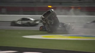 Chris Buescher flips down the front stretch at Charlotte - NASCAR