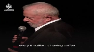 Brazilian President-elect Lula breaks down on stage