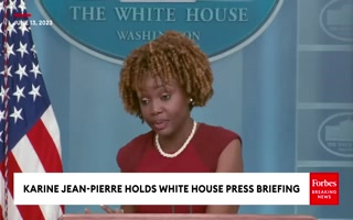 Reporter grills Jean-Pierre after trans influencer turns topless at Wh