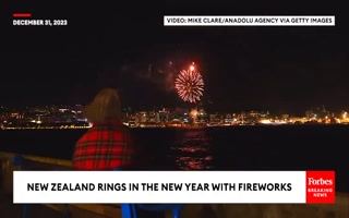 Fireworks ring in the New Year in New Zealand