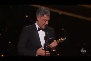 JOJO RABBIT Accepts the Oscar for Adapted Screenplay