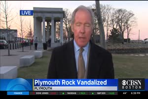 Plymouth Rock among Boston landmarks vandalized - CBS News