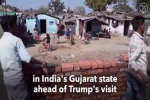 India Builds Wall to Hide Slum During Trump Visit