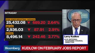 Kudlow Says Growth Is Likely to Slow, Virus Impact Will Be Temporary