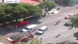 Oaxaca Earthquake Sidewalk Shifts as Shocks Hit Mexico City