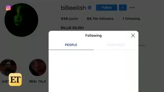 Billie Eilish UNFOLLOWS Everyone on Instagram