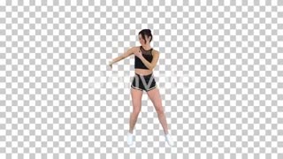 Sexy Dancing Young Sporty Woman, Alpha Channel Stock Footage - Videohi